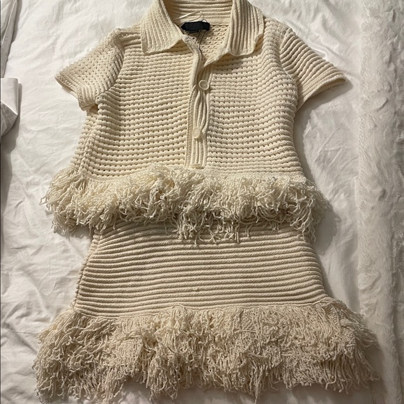 Zara Jackets & Blazers - Nwt zara fringe knit set